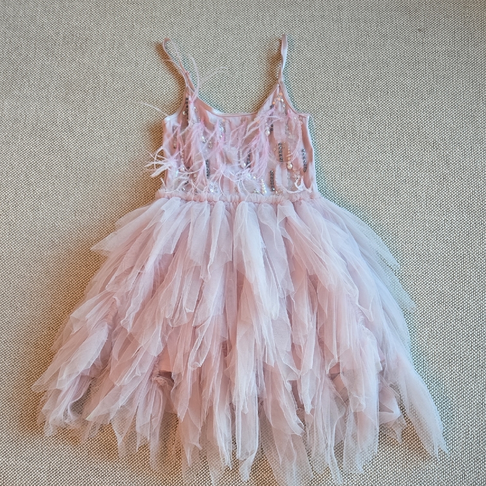 Tutu Du Monde Pink Feathered Tulle Party Dress